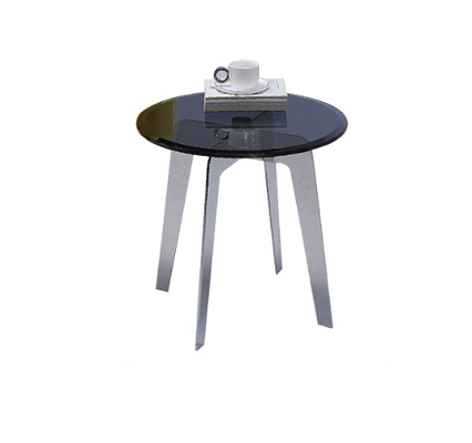 중국 금속 다리를 가진 간단한 투명한 커피용 탁자, 작은 끝 공간 유리제 커피용 탁자 협력 업체
