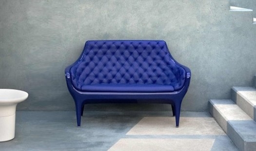 중국 복사 Showtime Poltrona 의자 섬유유리 팔 의자 가구, 파란 백색 협력 업체