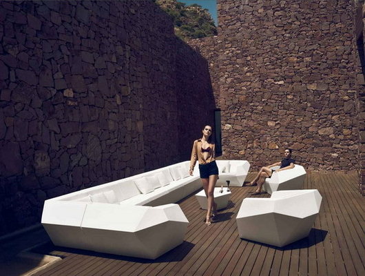 Vondom Faz 현대 덮개를 씌운 소파 섬유유리 다이아몬드 작풍 옥외 가구 협력 업체