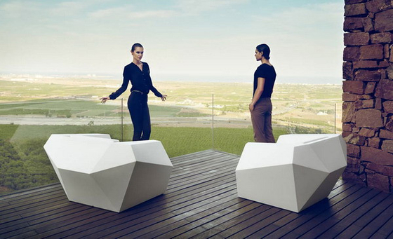 Vondom Faz 현대 덮개를 씌운 소파 섬유유리 다이아몬드 작풍 옥외 가구 협력 업체