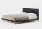 직물에 의하여 덮개를 씌우는 현대 구조 침대, 오크재 침실 사용 두 배 크기 침대 협력 업체