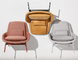 분야 라운지용 의자 HC180에 의하여 덮개를 씌우는 직물 금속 구조 거실 이탈리아 디자이너 현대 분야 라운지용 의자 협력 업체